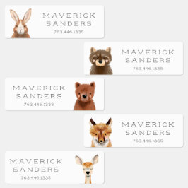 Waldtiere Kids Labels Kinderetiketten
