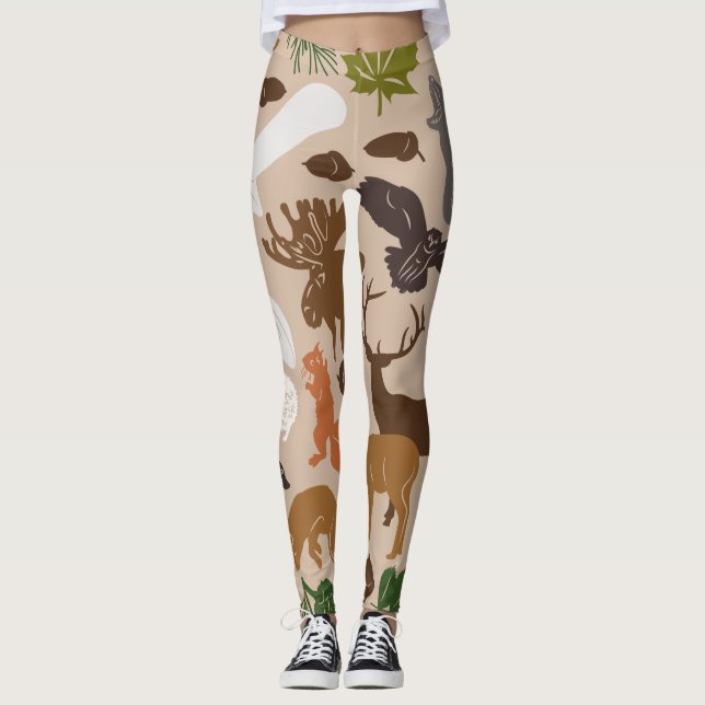 Waldtiere Leggings (Vorderseite)