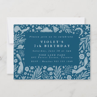 Waldtiere Linocut Border Mitteilungskarte