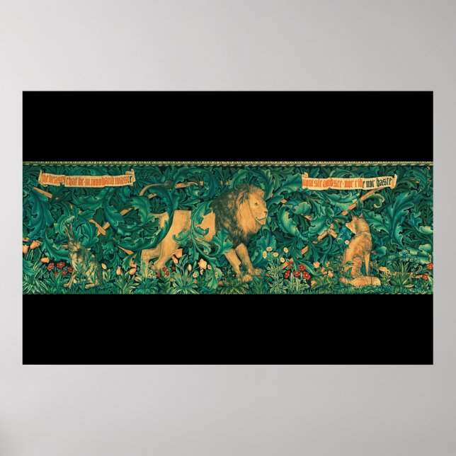 Waldtiere, Löwen, W.Morris Digitale Ausarbeitung Poster (Vorne)