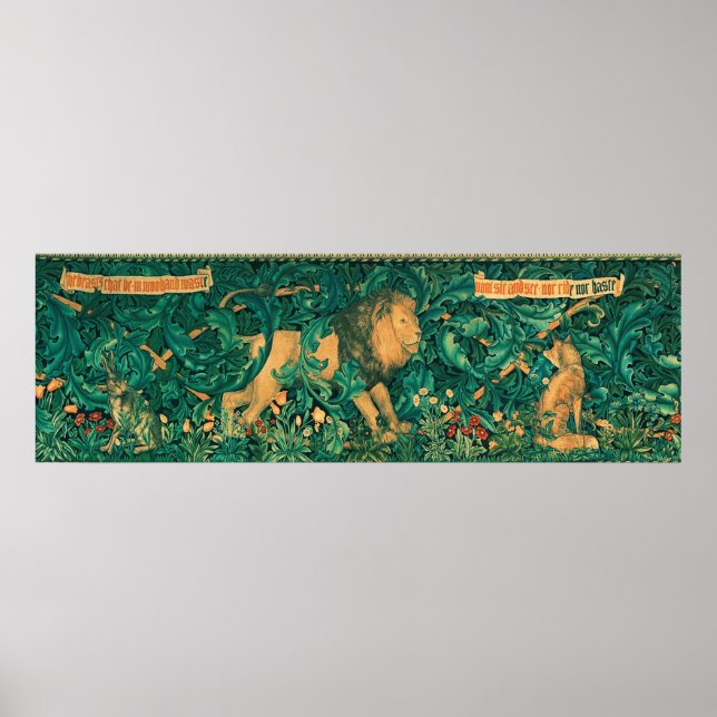 Waldtiere, Löwen, W.Morris Digitale Ausarbeitung Poster (Vorne)