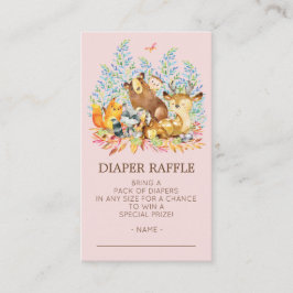 Waldtiere Mädchen Duschschläfer Raffle Ticket Begleitkarte