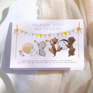 Waldtiere-Marschkapelle-Baby-Shower-Dankeschön Dankeskarte