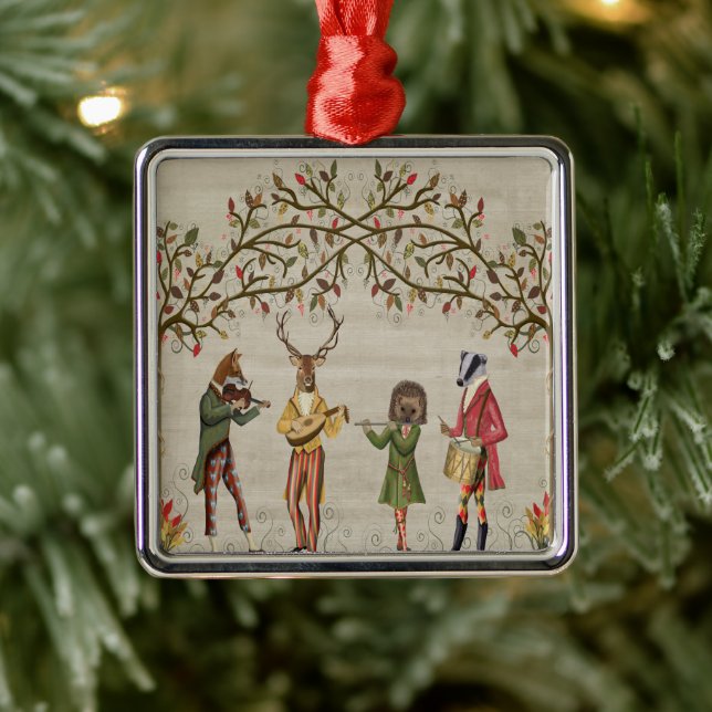 Waldtiere Minstrel Group Ornament Aus Metall (Baum)