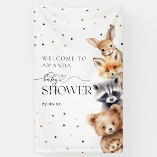 Waldtiere Moderne Babydusche Banner