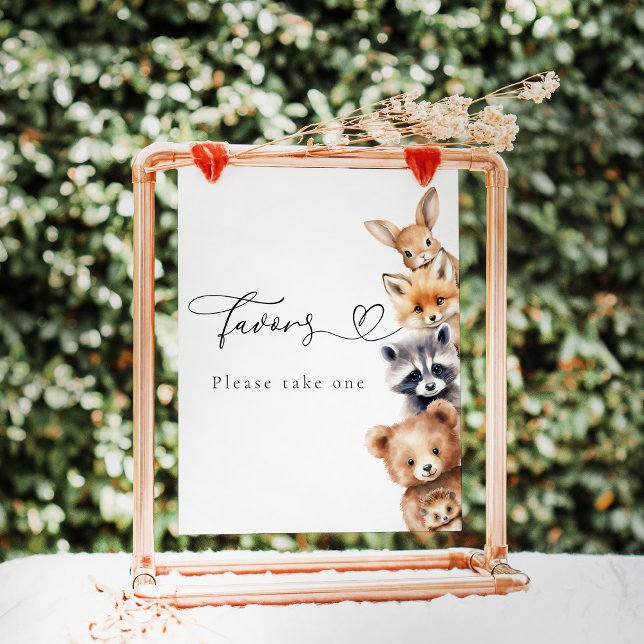 Waldtiere Moderne Babydusche Bar Poster (Von Creator hochgeladen)