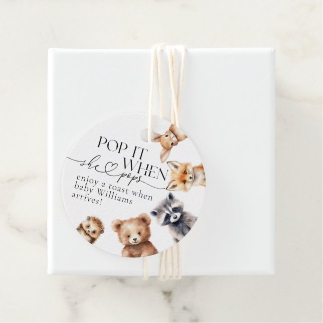 Waldtiere Moderne Babydusche Geschenkanhänger (Beispiel)