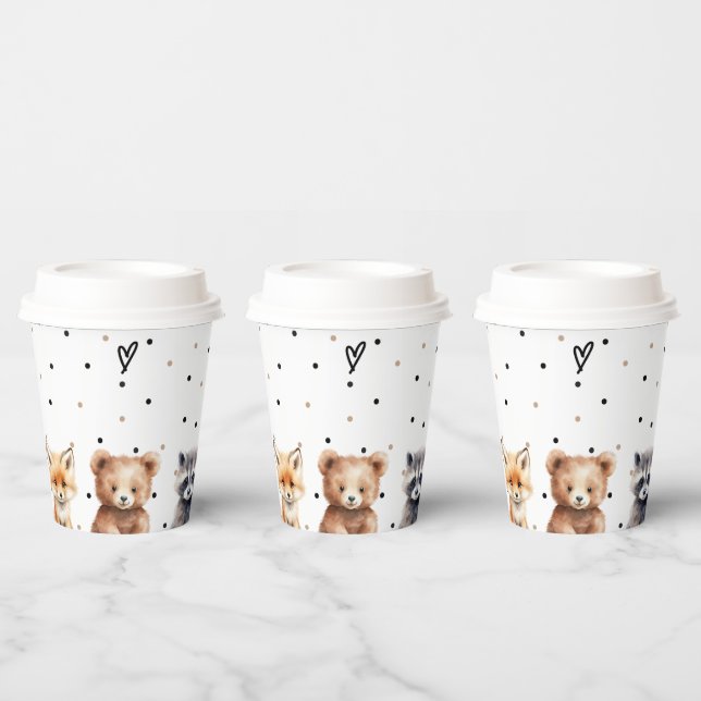 Waldtiere Moderne Babydusche Pappbecher (Multi)