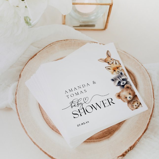 Waldtiere Moderne Babydusche Serviette (Von Creator hochgeladen)