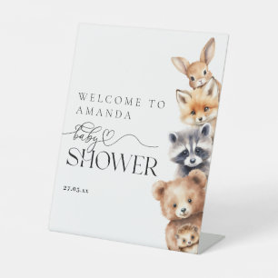 Waldtiere Moderne Babydusche Sockelschild