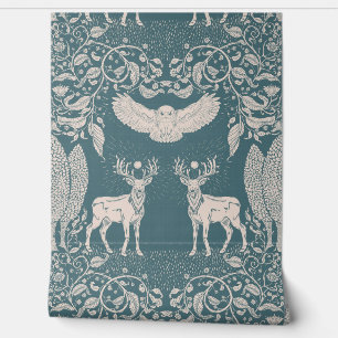 Waldtiere Mythologie Grün Blau Wallpaper Tapete