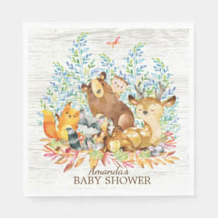 Waldtiere neutrale Babyduschpapier Napkins Serviette