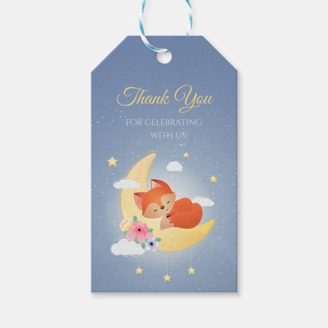 Waldtiere niedlich wenig Fuchs danke Geschenkanhänger (Vorderseite)