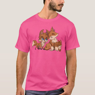 Waldtiere Niedliche Füchse Familie Wildtiere Fox T-Shirt