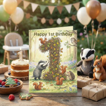 Waldtiere Nummer 1 | Foto zum ersten Geburtstag