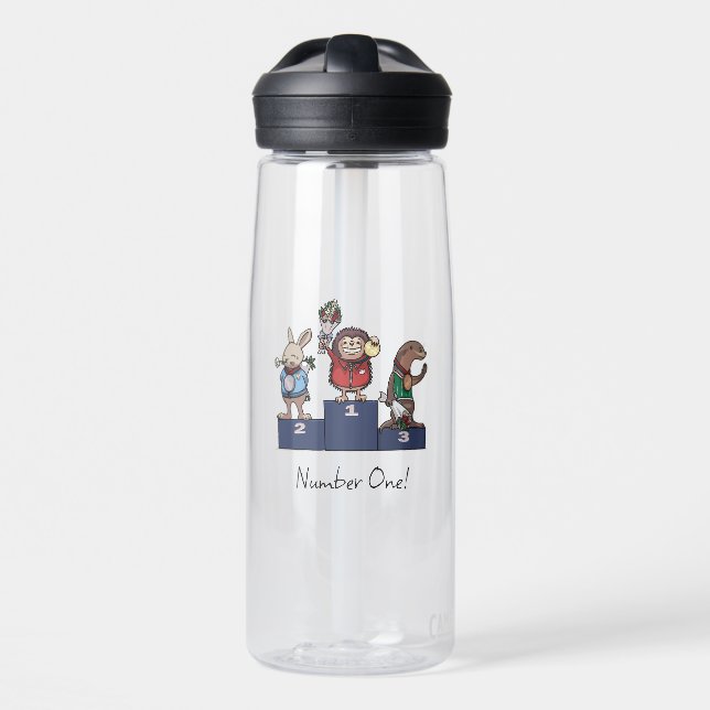 Waldtiere Nummer Eins! Geschenk-Podium-Kunst Trinkflasche (Vorne)