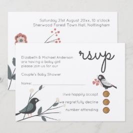 Waldtiere Paare BABY SHOWER Einladung