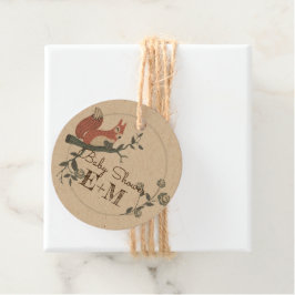 Waldtiere Paare BABY SHOWER Geschenkanhänger