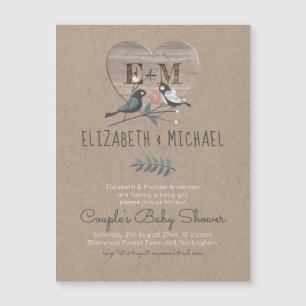 Waldtiere Paare BABY SHOWER Magnetkarte