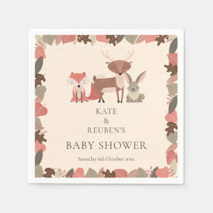 Waldtiere Paare Baby Shower Sprinkle Serviette