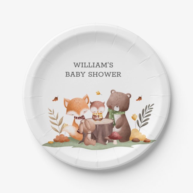 Waldtiere Pappteller (Vorderseite)