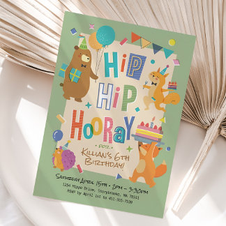 Waldtiere Party Geburtstagsparty Einladung