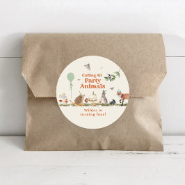 Waldtiere Party Neutrale Geburtstagspartei Runder Aufkleber