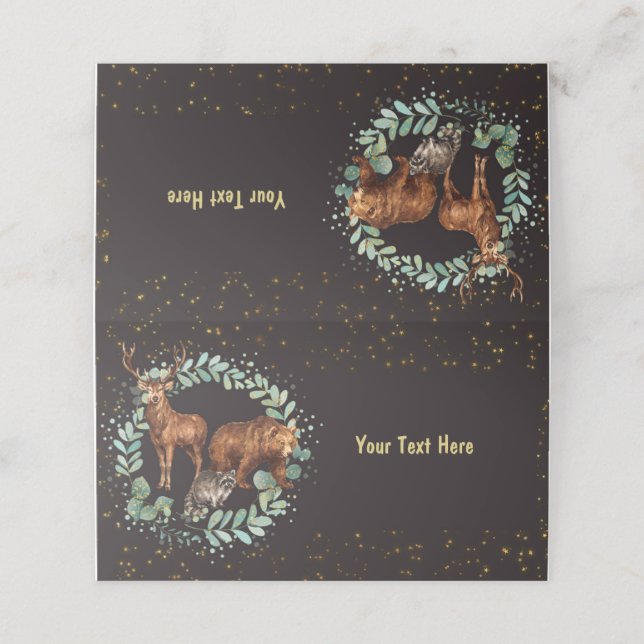 Waldtiere Platzkarte Lebensmittelkennzeichnung Sch (Außenseite Aufgefaltet)