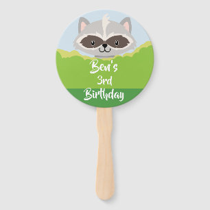 Waldtiere Raccoon Hand Fan Fächer
