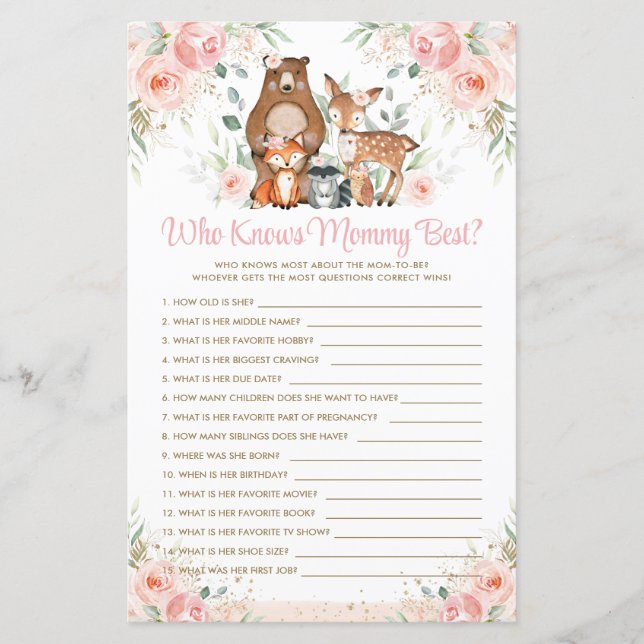 Waldtiere Rosa Flora, die Mami am besten kennt (Vorderseite)