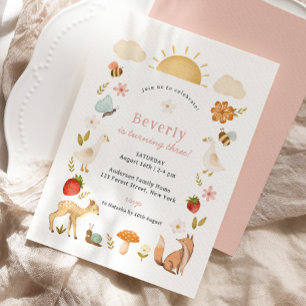 Waldtiere Rosa Geburtstag Einladung