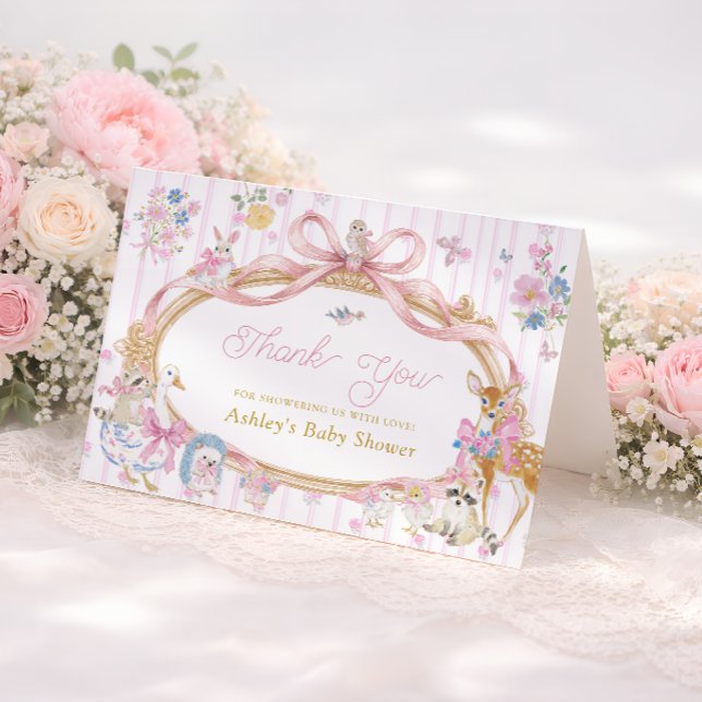 Waldtiere Rosa Mädchen Baby Shower Danke (Von Creator hochgeladen)