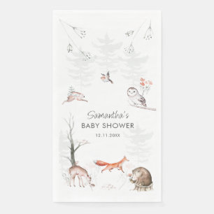 Waldtiere Rustikaler Wald Kinderdusche Serviette