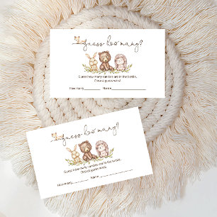 Waldtiere schätzen, wie viele Babyduschenspiele Begleitkarte