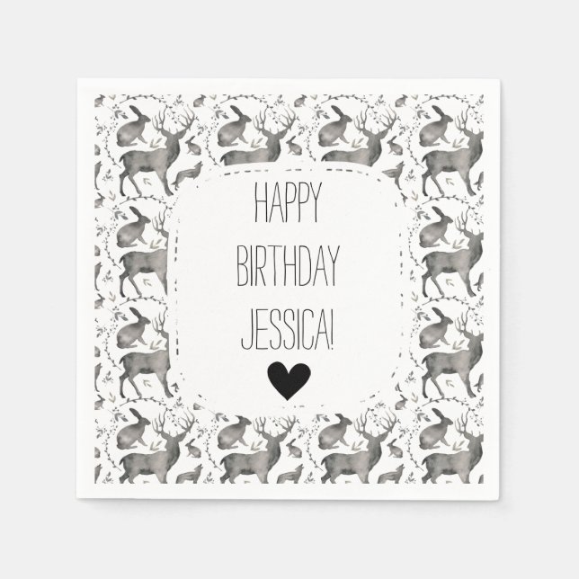Waldtiere Serviette (Vorderseite)