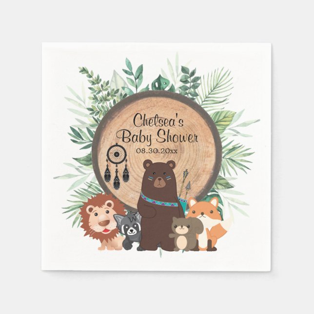 Waldtiere Serviette (Vorderseite)