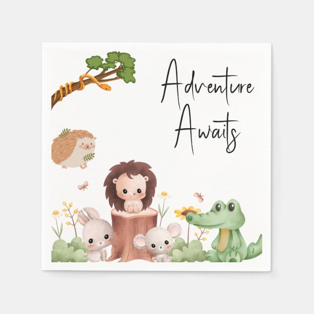 Waldtiere Serviette (Vorderseite)