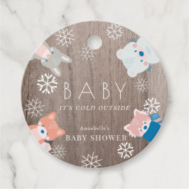 Waldtiere Snowflake Wood Pink Baby Dusche Geschenkanhänger