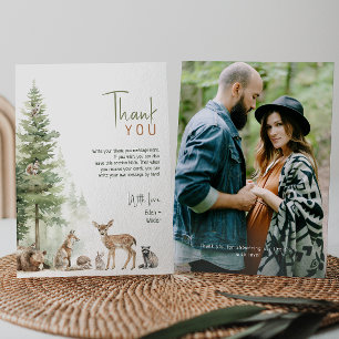 Waldtiere Tiere flaches Foto Kinderdusche Dankeskarte