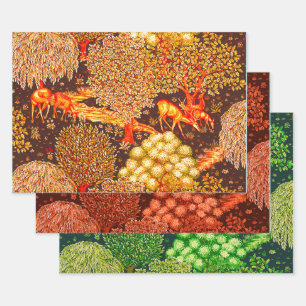 WALDTIERE, TIERE MIT BROKEN, farbenfroh Geschenkpapier Set