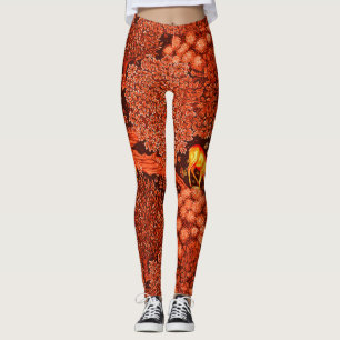 WALDTIERE, TIERE MIT ROCKENER, roter, gelber Blüt Leggings