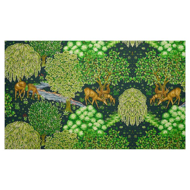 WALDTIERE, TIERE VON BROOK, blau, grün Stoff (Fat Quarter (45,7 x 55,9 cm))