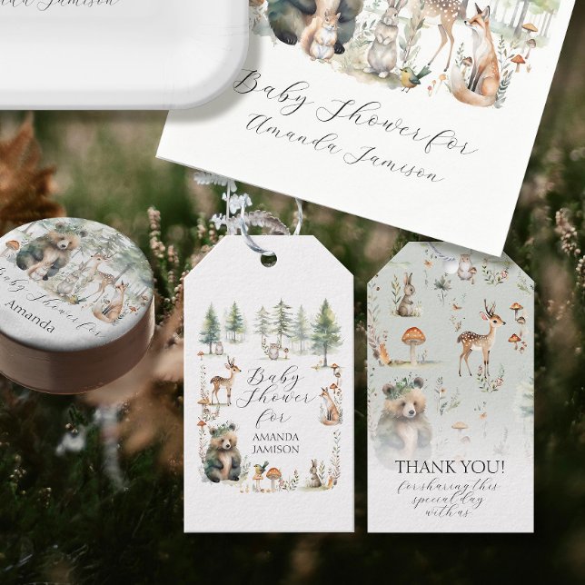 Waldtiere tragen Hirsche Niedliche Woodland Babydu Geschenkanhänger (Von Creator hochgeladen)