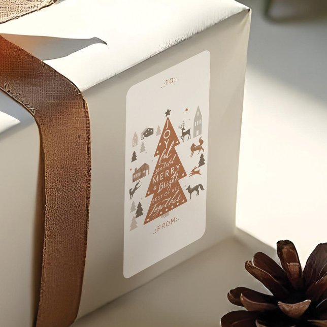 Waldtiere und gemütliche Dorfbewohner von und nach Adressaufkleber (Woodland Forest Animals & Cozy Village To & From Label)