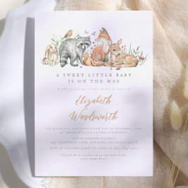 Waldtiere Vintage Babydusche Einladung