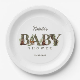 Waldtiere Wald Baby Shower Pappteller