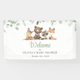 Waldtiere, Wald, Babydusche Willkommen Banner