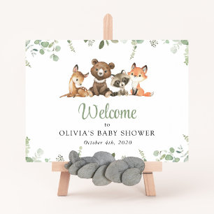 Waldtiere, Wald, Babydusche Willkommen Poster