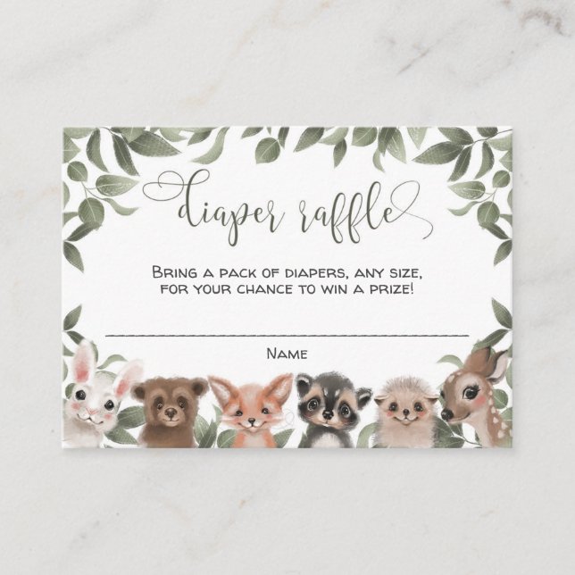 Waldtiere Wald Freunde Windpreisraffinerie Begleitkarte (Vorderseite)