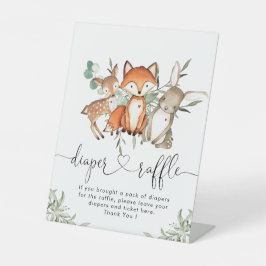 Waldtiere Wald Kinderdusche Windelwindeln Sockelschild